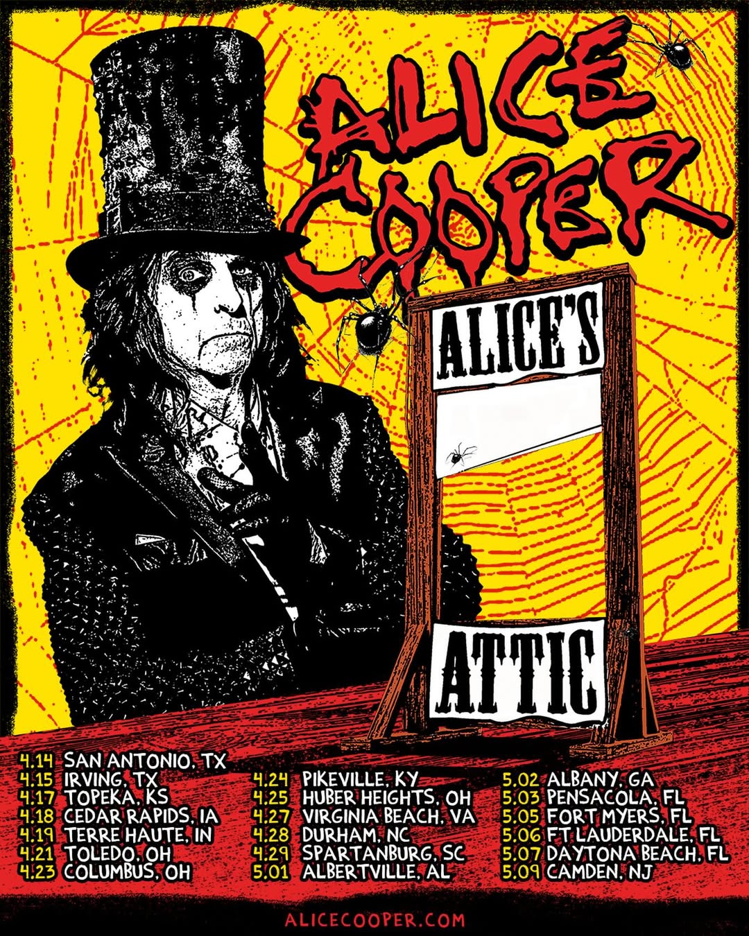 Alice Cooper Alices Attic Tour Poster 2026